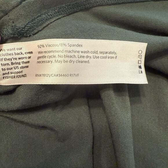 Eileen Fisher Jersey T-Shirt Dress Sz Small Forest Green Midi Stretchy Soft EUC - Picture 6 of 10